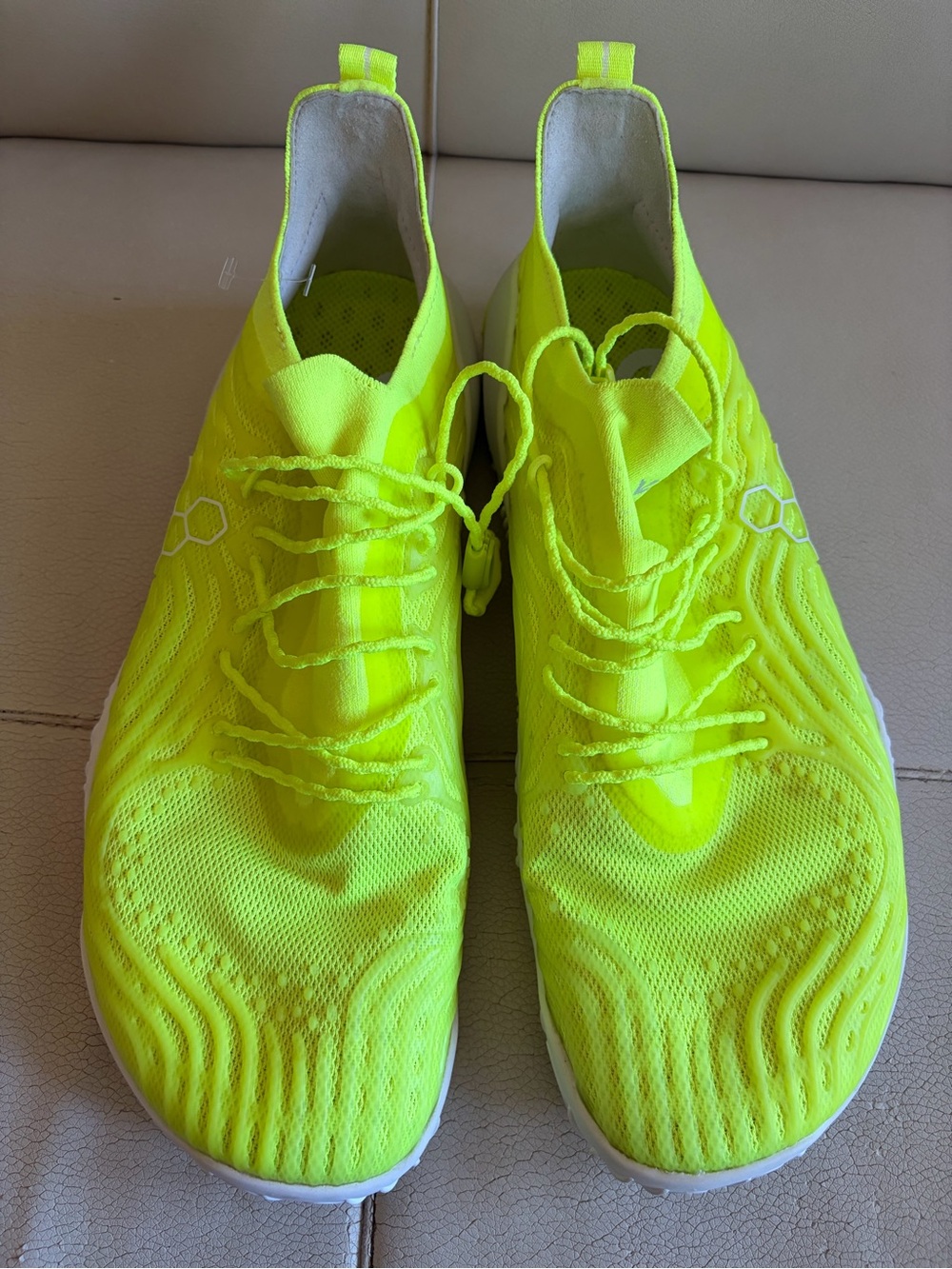 Vivo Barefoot Men's Bright Neon Yellow Knit Athletic Sneakers